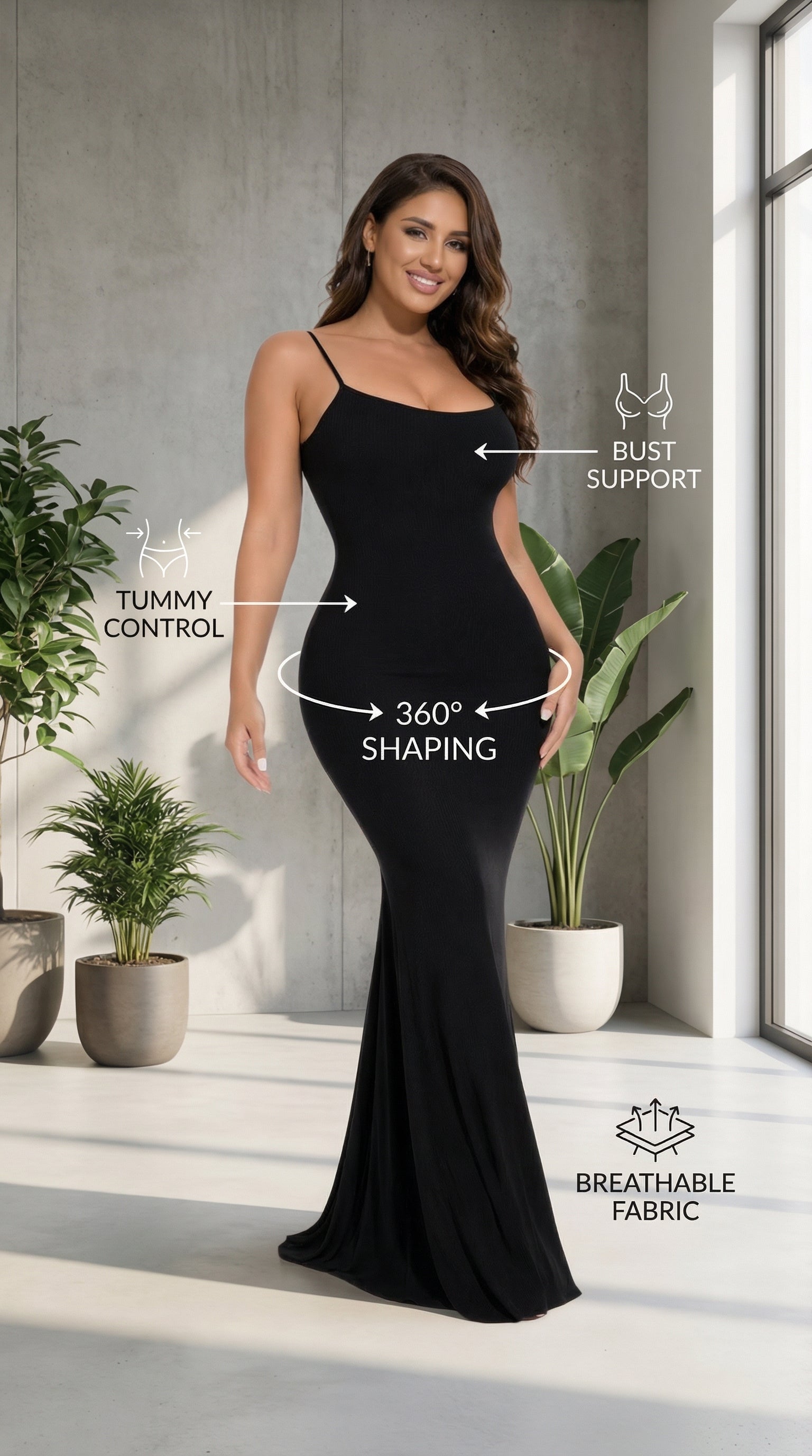 Shapewear Dress with Built-In Shorts